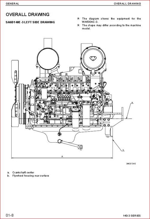 Product picture Komatsu 140-3 series diesel engine shop manual. SA6D140E-3