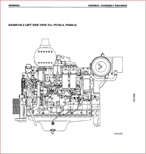 Product picture KOMATSU S6d140-2 diesel engine shop manual. SA6D140-2