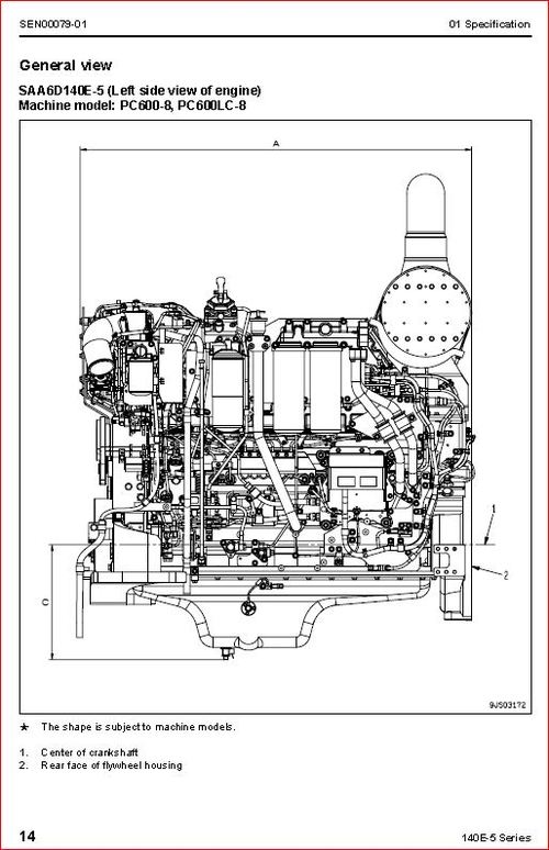 Product picture Komatsu 140E-5 shop manual. saa6d140E-5