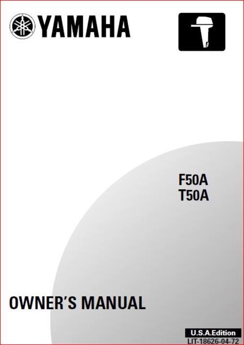Product picture Yamaha F50TR and T50TR owners manual