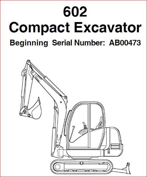 Product picture Gehl 602 excavator parts manual.Edition 2003