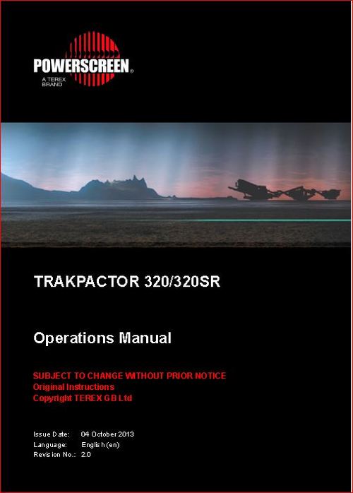 Product picture Powerscreen Trakpactor 320/320SR operation manual