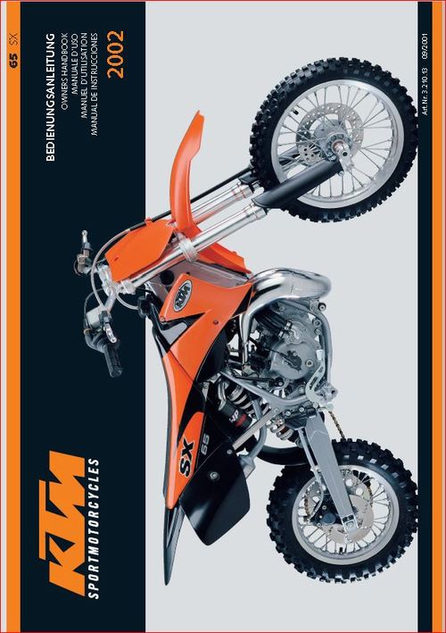 Product picture KTM 65sx owners manual
