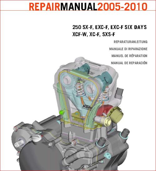 Product picture KTM 250SX-F engine repair manual. 2005-2010
