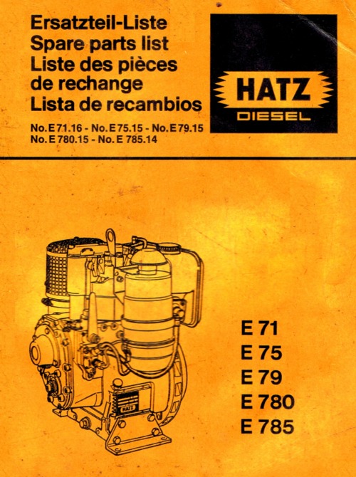 Product picture Hatz E71, E75, E79, E780, E785 parts list