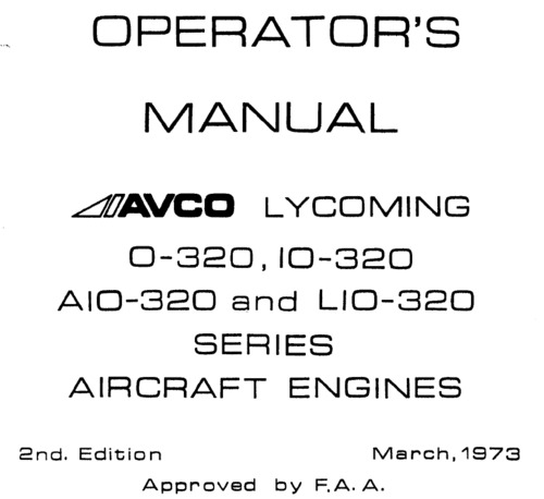 Product picture Lycoming O-320,IO-320,AIO-320 operators manual