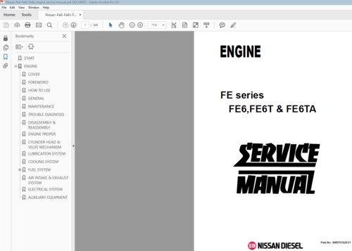 Product picture Nissan FE6,Nissan FE6T,Nissan FE6TA shop manual