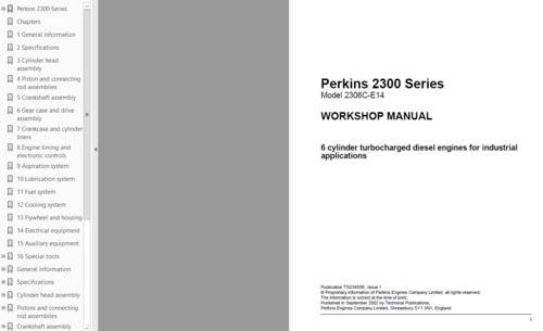 Product picture Perkins 2306C-E14 workshop manual