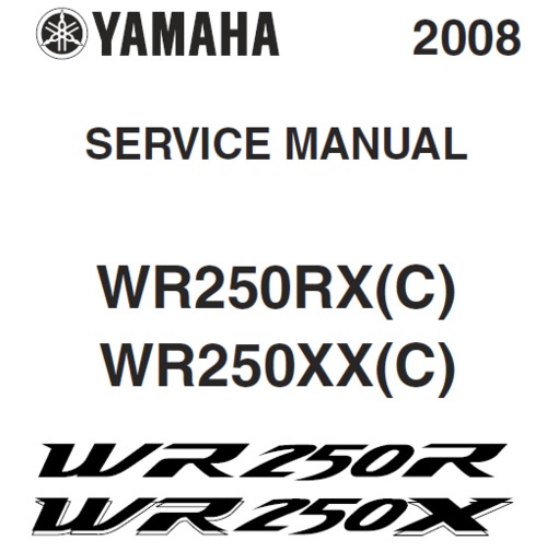 Product picture Yamaha WR250RX service manual