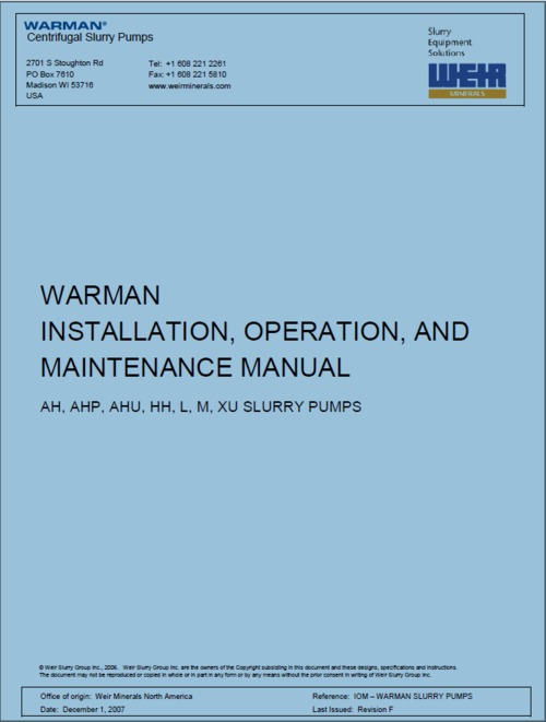 Product picture Warman slurry pump AH, AHP, AHU, HH, L, M, XU