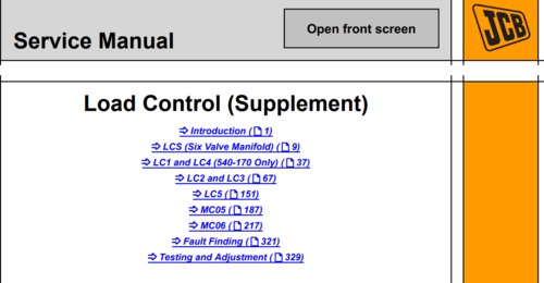 Product picture JCB load control manual