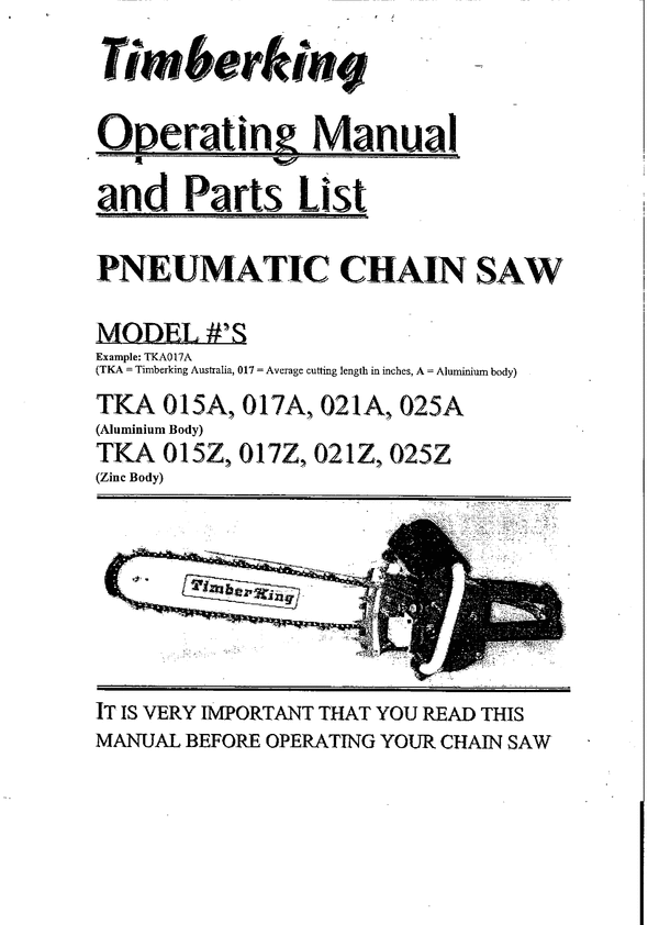 Product picture Timber king chainsaw