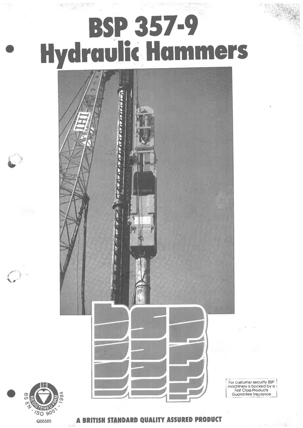 Product picture BSP 357-9 piling hammer operators manual